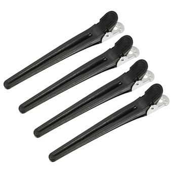 4 pc Black Duckbill Clip Hair Clip 4.06"x0.43"x0.79" For Girls Women