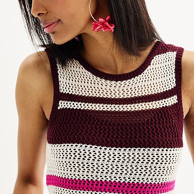 Women's Nine West Crochet Striped Dress