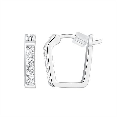 Chrystina Crystal Square Hoop Earring Duo Set