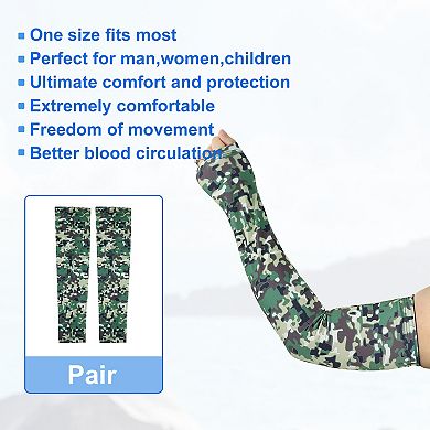 1 Pair Camouflage Arm Sleeve For Sports Black Gray Green White