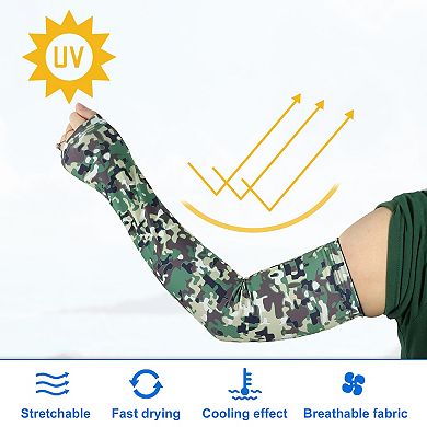 1 Pair Camouflage Arm Sleeve For Sports Black Gray Green White