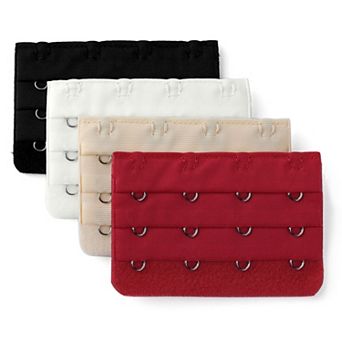 Bra Extensions Elastic Bra Extenders 3 Rows 4 Hooks, 4 pc