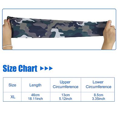 1 Pair Camouflage Sun Protection Arm Sleeve For Sports Green Gray Blue