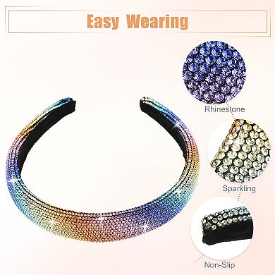 1 Pcs Simplicity Rhinestone Wide-brimmed Headband Assorted Color 5.59"x0.87"