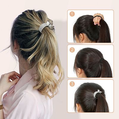 3pcs High Ponytail Hair Clip Metal For Thick Hair Silver Tone Gold