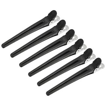 6 pc Black Duckbill Clip Hair Clip 4.06"x0.43"x0.79" For Girls Women