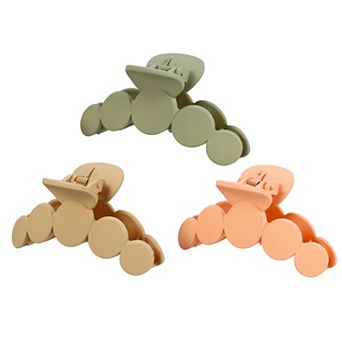 3 pc Hair Claws For Women Orange Beige Gray Green 3.94''x1.54''x1.77''