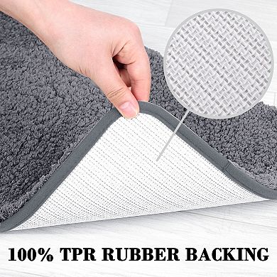 Plush Shaggy Non-slip Bath Mat Thick Bathroom Rug Show Door Mat Carpet, 24" X 35"