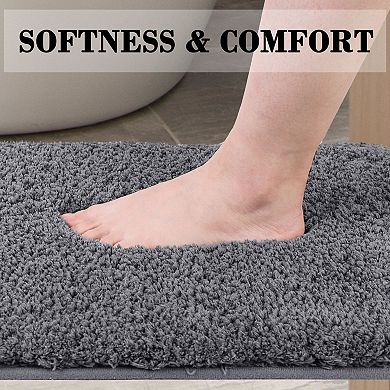 Plush Shaggy Non-slip Bath Mat Thick Bathroom Rug Show Door Mat Carpet, 24" X 35"