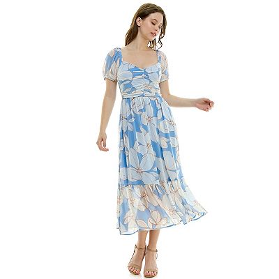 Women's Luxology Chiffon Smock Top Midi Dress