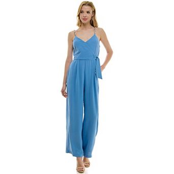Women's Luxology Faux-Wrap Trim Detail Jumpsuit