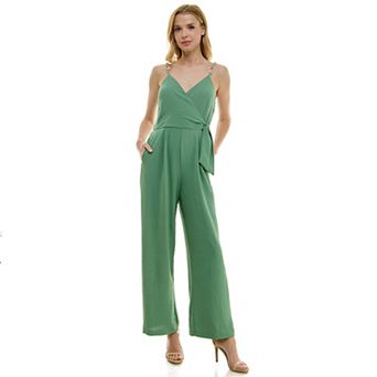 Women's Luxology Faux-Wrap Trim Detail Jumpsuit