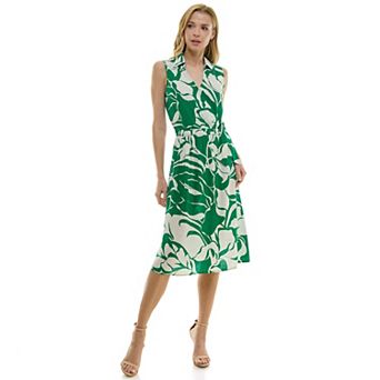 Women's Luxology Tie Elastic Waist Midi Dress