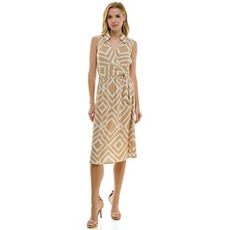 Women's Luxology Tie Elastic Waist Midi Dress
