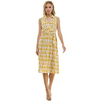 Women's Luxology Tie Elastic Waist Midi Dress