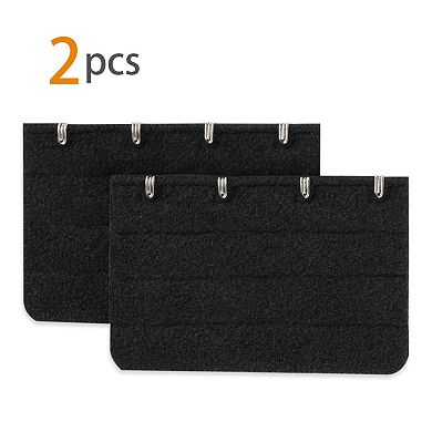 Lady 3 Rows 4 Hooks Brassiere Bra Underwear Extension Strap Extender 2pcs