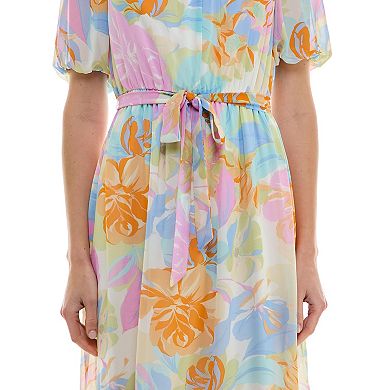 Women's Luxology Puff Sleeve Floral Maxi Dress