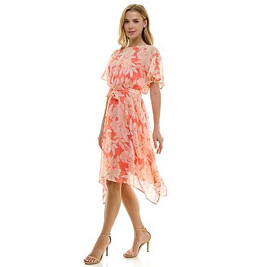 Women's Luxology Short Sleeve Hanky Hem Midi Dress