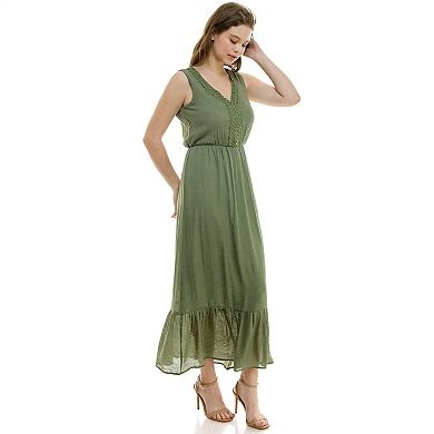 Women's Luxology V Neck Gauze Maxi Dress