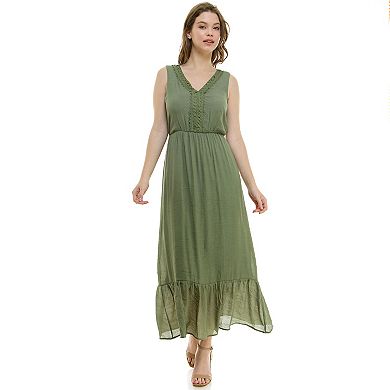 Women's Luxology V Neck Gauze Maxi Dress