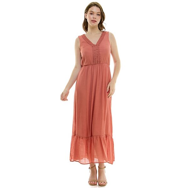 Women's Luxology V Neck Gauze Maxi Dress