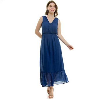 Women's Luxology V Neck Gauze Maxi Dress