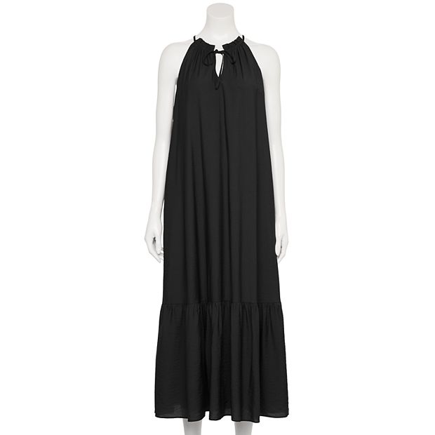 black long sleeve velvet maxi dress Loretta Caponi Accademia Black Velvet Bell Sleeve Catherine Maxi Dress Accademia / XS
