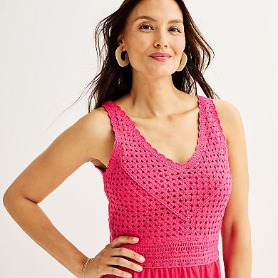 Women's Nine West Crochet Tiered Dress