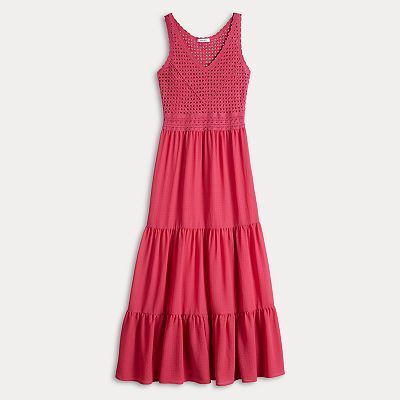nine west crochet dress Women's Nine West Crochet Tiered Dress