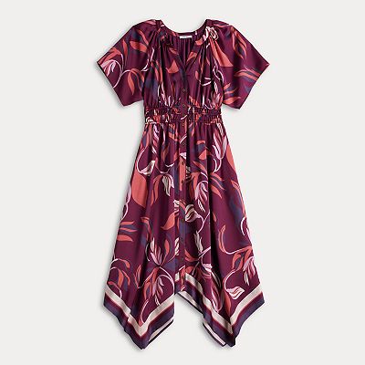 Women's Nine West Handkerchief Hem Button Front Dress