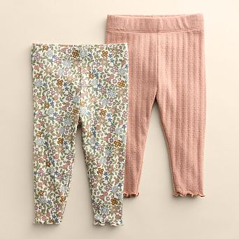 Baby & Toddler Girl Little Co. by Lauren Conrad 2-Pack Lettuce Edge Floral Leggings