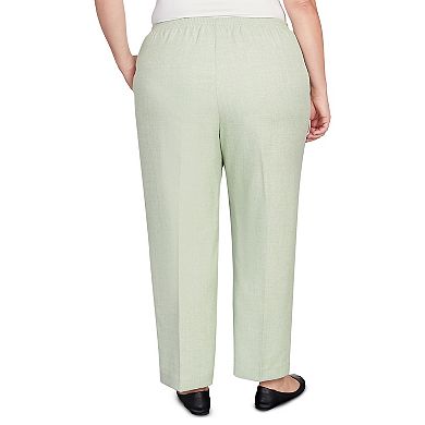 Plus Size Alfred Dunner Buckled Flat Front Waist Short Length Pants