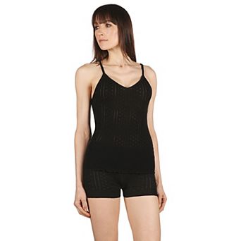 Women's 100% Cotton Pointelle Rib Knit Seamless Tank Top