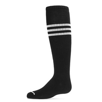 Thin Ribbed Sport Stripe Cotton Blend Knee High Socks