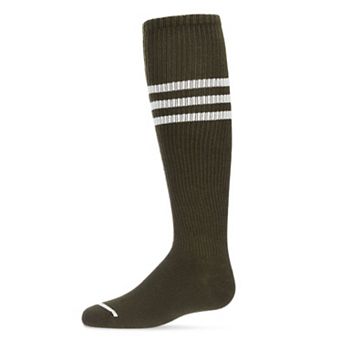Thin Ribbed Sport Stripe Cotton Blend Knee High Socks