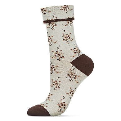 Vintage Floral Women's Cotton Blend Ankle Socks