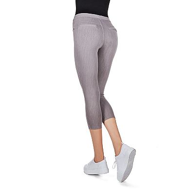 Chino Capri-Length Cotton Blend Leggings