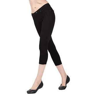 Chino Capri-Length Cotton Blend Leggings