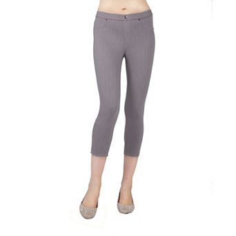 Chino Capri-Length Cotton Blend Leggings