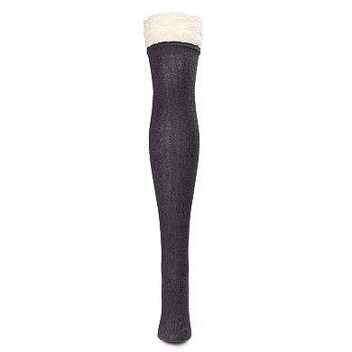 Lace Top Cable Knit Cotton Blend Knee High Sock