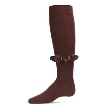 Little Kids Velvet Bow Cotton Blend Knee High Sock