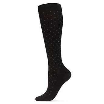 Women's Swiss Dot Cotton Blend 15-20mmhg Graduated Compression Socks