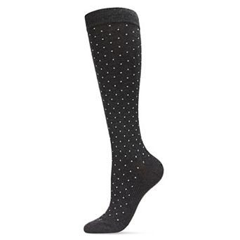 Women's Swiss Dot Cotton Blend 15-20mmhg Graduated Compression Socks