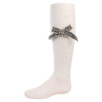 Little Kids Tidy Little Bow Girls Cotton Blend Knee Socks