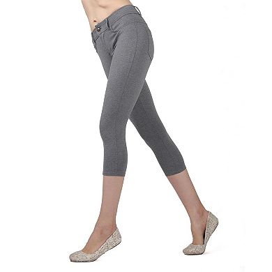 Light Ponte Cotton Blend Capri Leggings