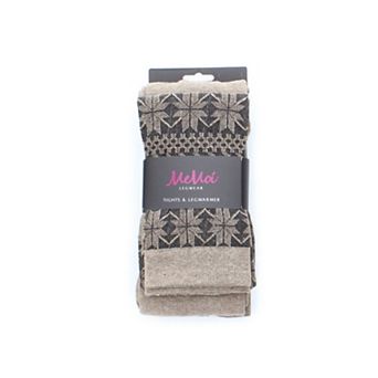 Snowflake Legwarmer/Flatknit Cotton Blend Sweater Tights