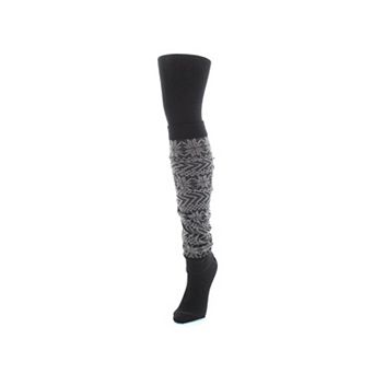 Snowflake Legwarmer/Flatknit Cotton Blend Sweater Tights