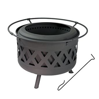 Sunnydaze 30 in Crossweave Smokeless Wood-Burning Fire Pit with Poker