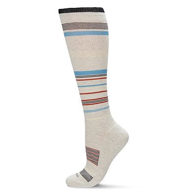 Women's Striped Cotton Blend 15-20mmHg Graduated Compression Socks