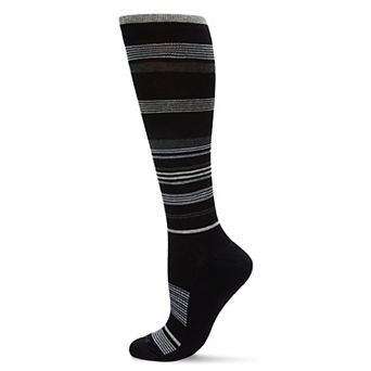 Women's Striped Cotton Blend 15-20mmHg Graduated Compression Socks